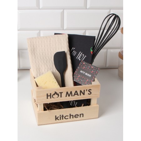 Set of gift "Men’s set" towel, mittens-output, kitchen, corolla, sponge
