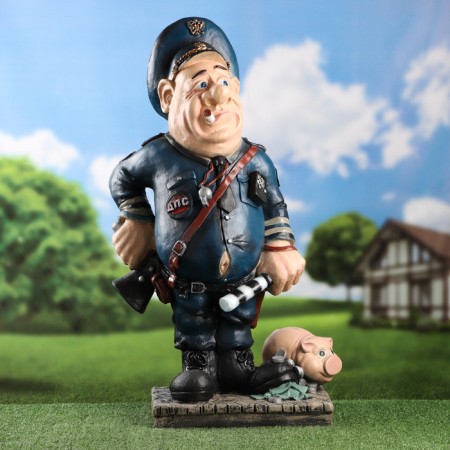 Garden figure "Police with a pig" 78x46cm-1