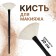 Premium Brush makeup, fan, in a case, 20 cm, black color