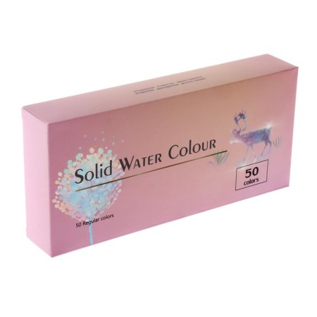 Watercolor paints, 50 colors in cuvettes, in a box, with a brush-3