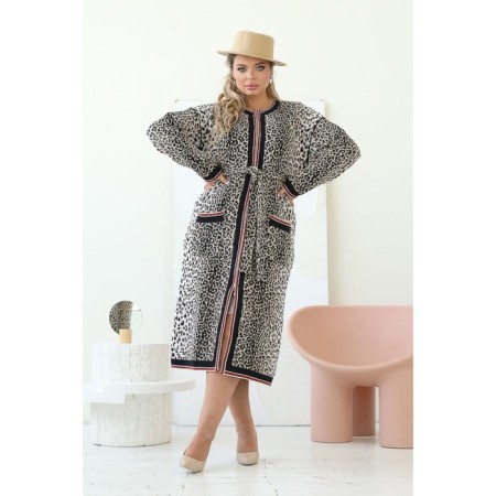Cardigan female, size 60, brown color-10
