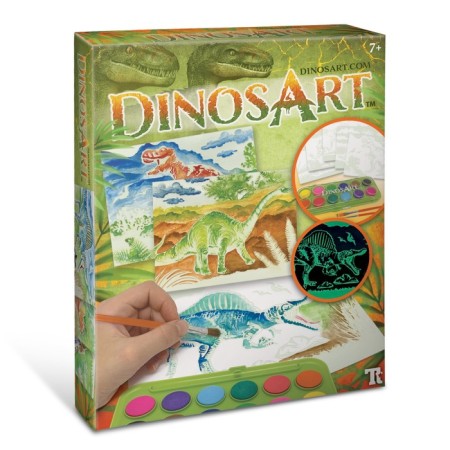 Dinosart reconnaissance set for drawing with a palette and ready