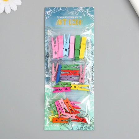 Decor for creativity wood "Bridaring Bright" set: 2.5 cm-12pcs 3 cm-10pcs 3.5 cm-6pcs 8x20 cm 99131