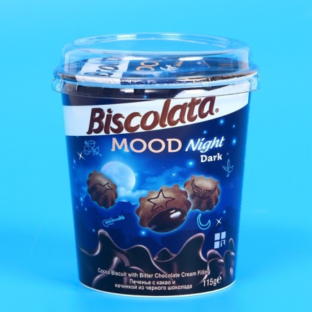 Biscolata Mood Bitter cookies with black chocolate, 115 g