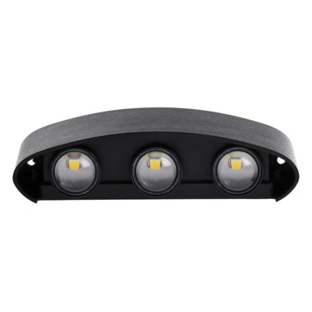 Facade lamp "Semosfer", FSD-070, 6 W, 3000K, 3 rays, IP65, 220 V, plastic, black 100842-5