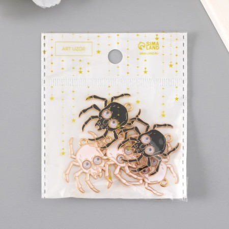 Decor for creativity Metal "Spider" enamel mix 3.4x3.4 cm-3