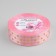 Satin tape with embossing "Goros", 25 mm × 23 ± 1 m, pink color # 04