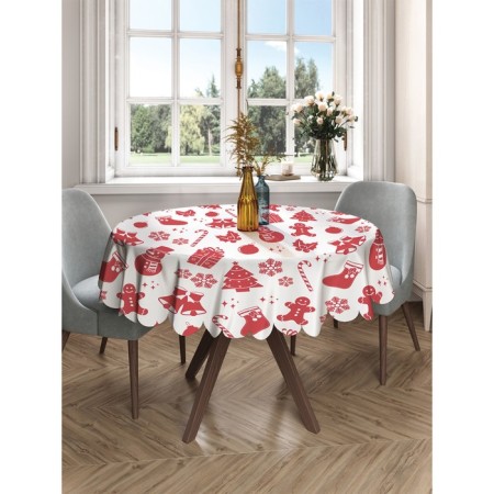 The tablecloth “New Year's attributes”, round, Saten, d = 150 cm-2