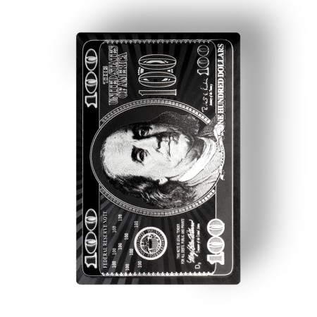 Plastic Plastic Cards "100 dollars", 30 μm, 8.7 x 5.7 cm, black-1