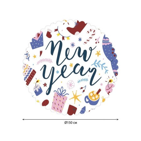 The tablecloth “Happy New Year”, round, Saten, d = 150 cm-1