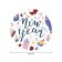 The tablecloth “Happy New Year”, round, Saten, d = 150 cm