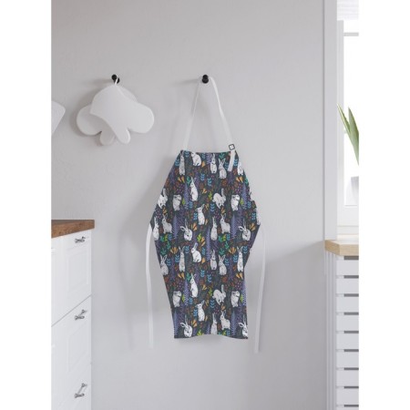 Apron kitchen with a “rabbit” photo print, adjustable, size OS-1