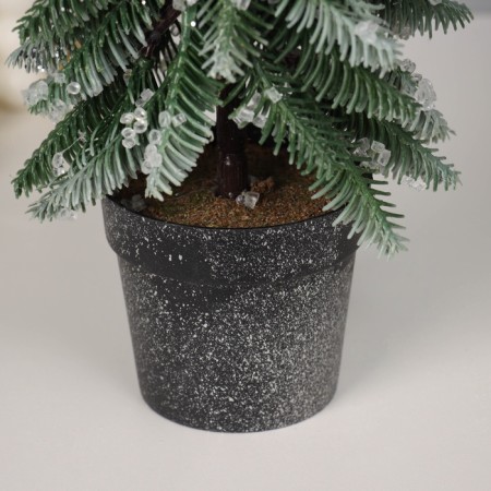 Christmas tree decor "snowy with droplets, in a pot" 34x8.5 cm-2