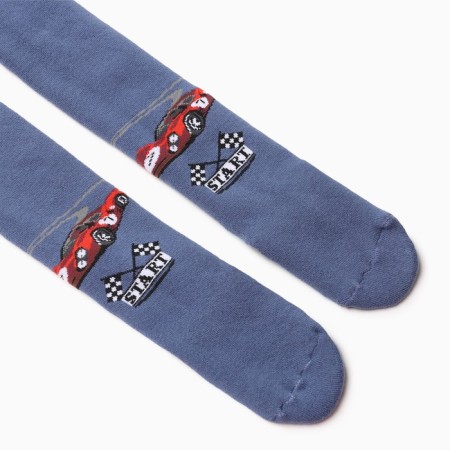 Pantyhose children's terry "Racing machine" Color Denim, height 98-104-1