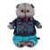 Soft toy "Basik in a jeans jacket and turquoise pants", 25 cm