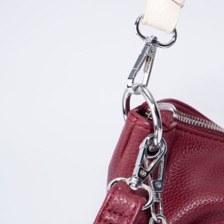 Bag-bag, lightning department, 3 outer pockets, long belt, burgundy color-4