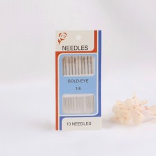 Sewing needles No. 1/5, d = 0.93 mm, 5 cm, with a golden ear, 10 pcs