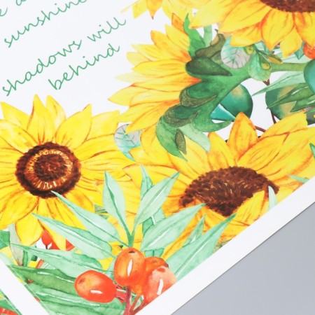 Sticker Plastic Interior Color "Sunflowers and Barabaris" 60x90 cm-2