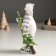 Souvenir Polystone "White Bear in a scarf carries a Christmas tree" 8x5.5x19 cm