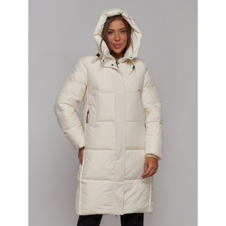 Coat insulated winter female, size 42, light-beige color-2