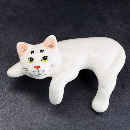 Porcelain figurine "Cat Vaska White", 17 cm-2