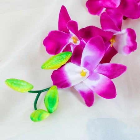 Artificial flowers "Gastrochis orchid" 70 cm, white-violet-1