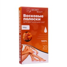 Secret Beauty wax strips for body depilation, with honey, 20 pcs