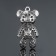 Suspension "Bear", white color in silver