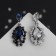 Earrings with rhinestones "carnival" chic, blue color in black silver