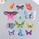 Butterflies cardboard "peas" set 12 pcs h = 4-10 cm on magnet