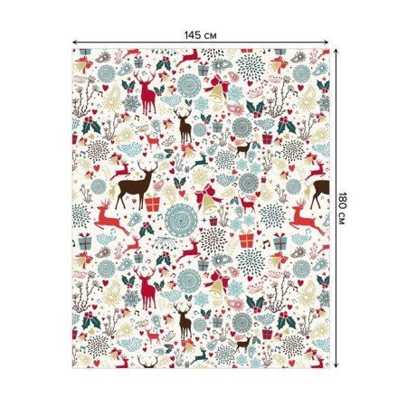 The tablecloth “New Year's deer”, rectangular, Saten, size 145x180 cm-1