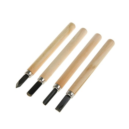 A set of wood cuts, wooden handle, 4 pcs.