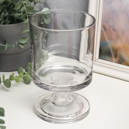 Glass of glass for 1 candle "glass on a short leg" transparent-1