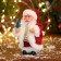 Santa Claus "In a patterned fur coat with a Christmas tree" 19 cm, white-red