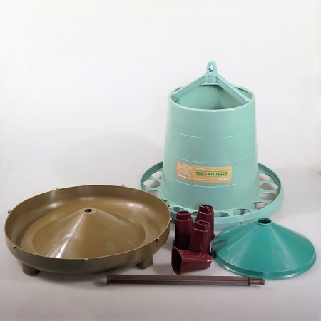 Bunker feeder for poultry 8 kg, on legs, mix, eco recycled-1