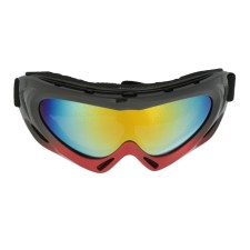 Glasses for riding motor vehicles with add. ventilation, chameleon glass, black-red