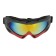 Glasses for riding motor vehicles with add. ventilation, chameleon glass, black-red
