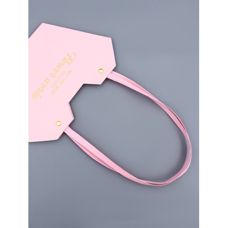 Flower bag embossing is pink, "the most beautiful", moisture -resistant, 23x15x9 cm-3