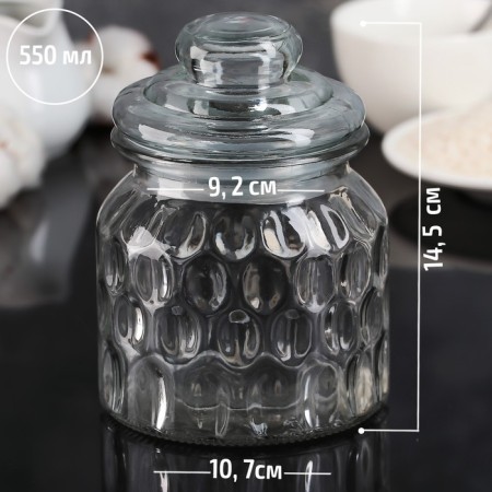 Glass Bank for bulk products "Tundas", 550 ml, 10.5 × 14 cm-1