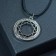 Unisex "Amulet" in a circle, color black silver on a black lace, 48 cm