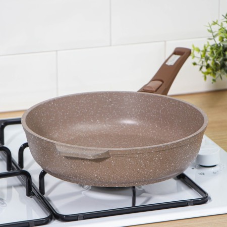 Granite Brown pan, d = 26 cm, anti -stick coating, removable handle, mix color-5