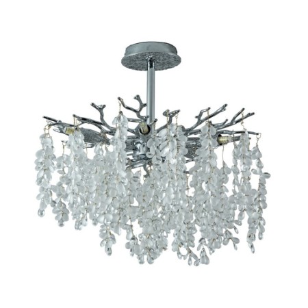 Crystal chandelier Gerhort G31321/6CR+CL+WT, 6x5W, G9, 34x46x46 cm, color chromium