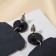 Acrylic earrings "cups of coffee", black and white color