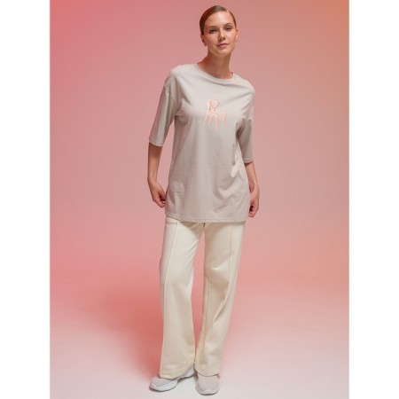 Female T-shirt, size 48, light gray color-6