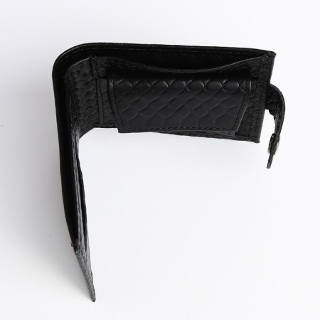 Women's wallet on the button, black color-3