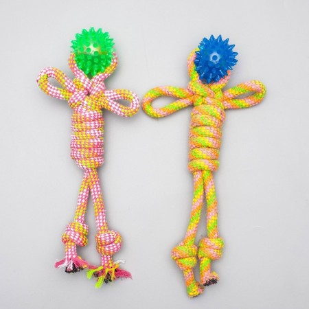 Cable toy "man" with a ball, 75 g, up to 24 cm, mix of flowers-3