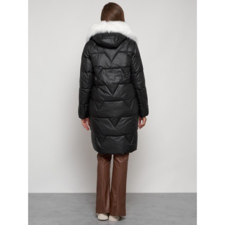 Coat insulated winter female, size 52, black color-3