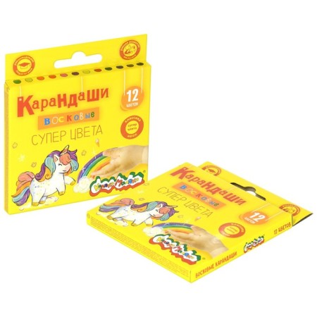 Pencils Wax 12 colors "Kalyak-Malyak" classic + neon, round, 8 mm-5