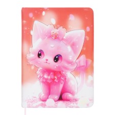 Notebook Gift Book 96l, line, colored cut, PVC Cat cover 3D (17.7x12.4cm)