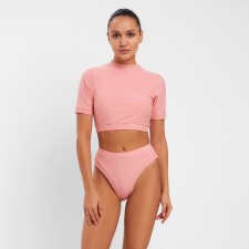 Separate Minaku swimsuit with top, pink color, size 42